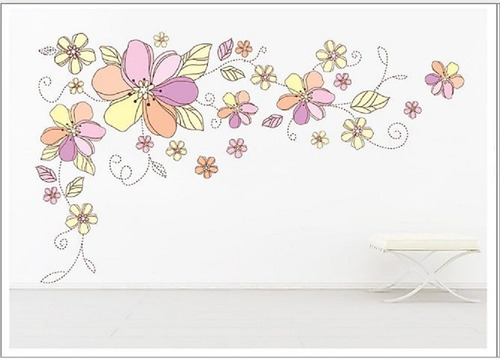 Vinilos Adhesivos Decorativos Flores Coloridas Jm7183ab