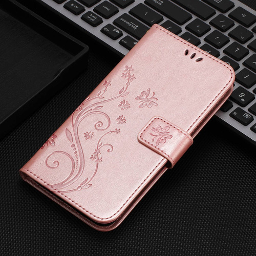 Funda De Piel Con Ranura Tipo Cartera Para Teléfono Xiaomi, Oro Rosa