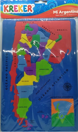 Mapa Argentina Goma Eva Para Encastrar 22x34 Cm Kreker