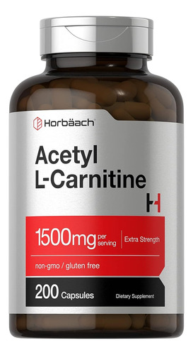 Acetyl L-carnitina 1500mg Extra Fuerte 200 Capsulas