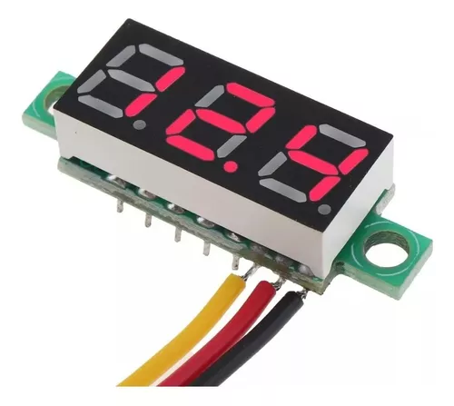 Mini Voltimetro Digital De Panel 0-100v Dc Rojo - Unoelectro