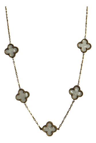 Collar De 5 Flores Negras En Acero Quirúrgico Gris