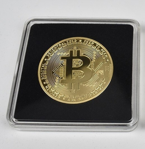 Moneda Bitcoin Física Dorada Colección Conmemorativa Premium