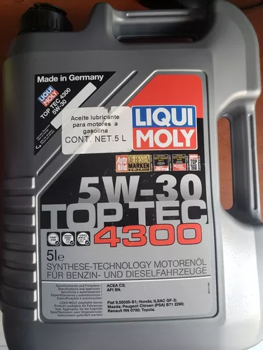 Aceite Sintético Liqui Moly 5w30 Top Tec 4300 5 L 45000 Km