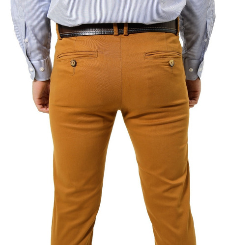 Imagem 4 de 8 de Calça Chino Alfaiataria Casual Caramelo
