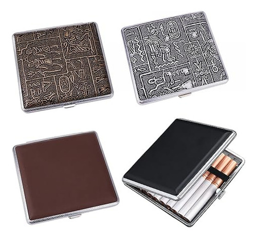 Estuche De Cigarrillos Paquete De 4 Pitilleras De Metal Con