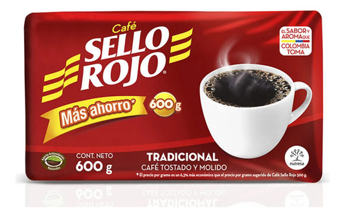 Sello Rojo Cafe Pack Familiar 600g Tradicional