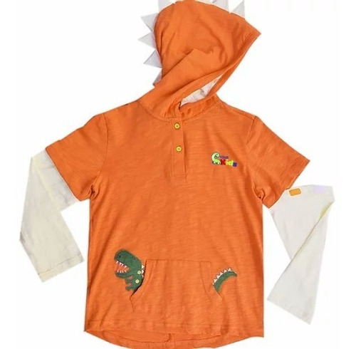 Yourkids - Capucha Dino Convertible Naranja - 4 Años