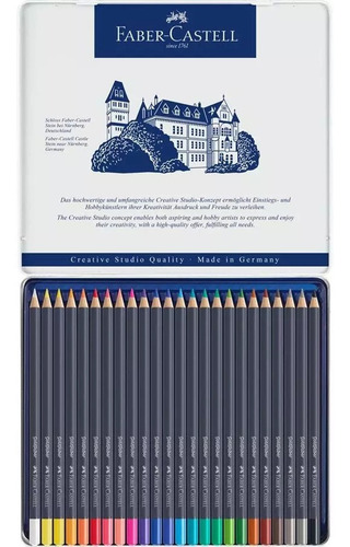 Imagen 2 de 4 de Lata Lapices Faber Castell Goldfaber X24 Estuche Metalico