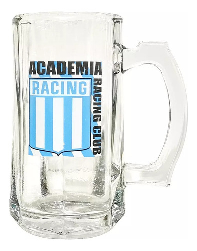 Chopp De Cerveza Racing De Vidrio Esmerilado Futbol 