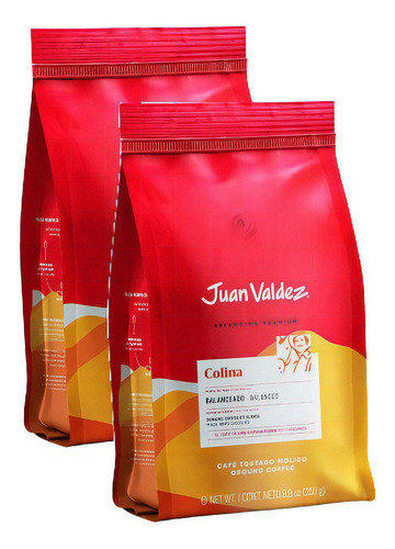 2 Café Moido Colombiano Juan Valdez Premium Balanceado 250g