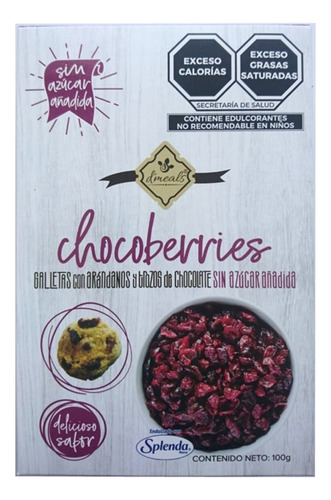 Galletas Chocoberries Arandanos Y Choco D'meals Sin Azucar 