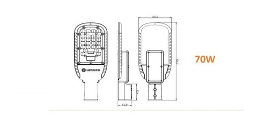 Imagen 3 de 6 de Luminaria Led Alumbrado Publico Vial Arealight 70w Ledvance