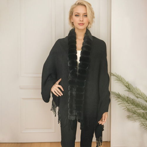 Capa Chal De Mujer De Invierno, Chaqueta De Punto De Moda