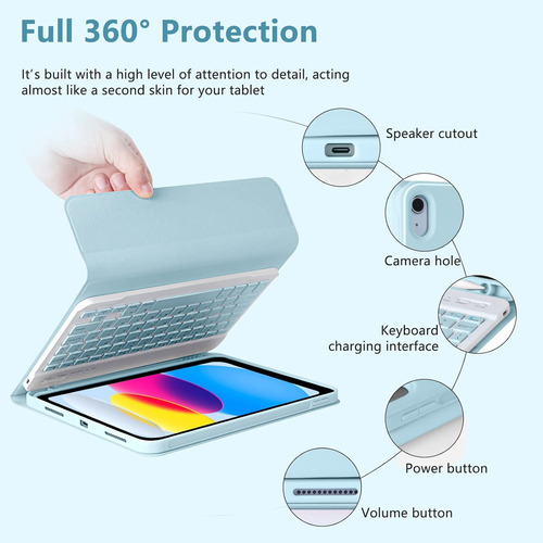 Teclado Funda Mmk Para iPad 11th Gen (a16, 2025) Azul