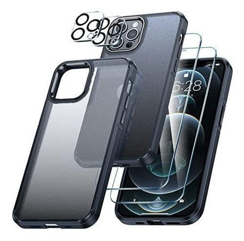 Lk Para iPhone 12 Pro Max Case, Con 2 Protectores De Dgy4b