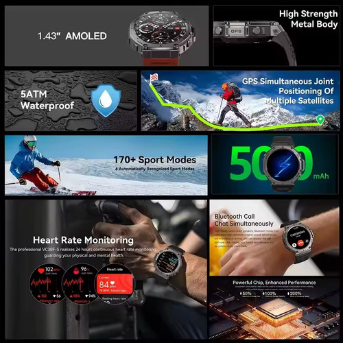 2025new Dm58 Gps Bluetooth Call 10atm Reloj Inteligente Impe
