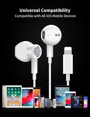  Auriculares Lightning con cable para iPhone, con certificación  MFi, auriculares magnéticos, estéreo de alta fidelidad con micrófono y  control de volumen para iPhone 14 Pro Max 13 12 Mini 11 10 X XR :  Electrónica