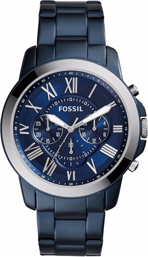 Reloj Fossil Grant Sport Fs5230 Azul/plata Crono Caballero