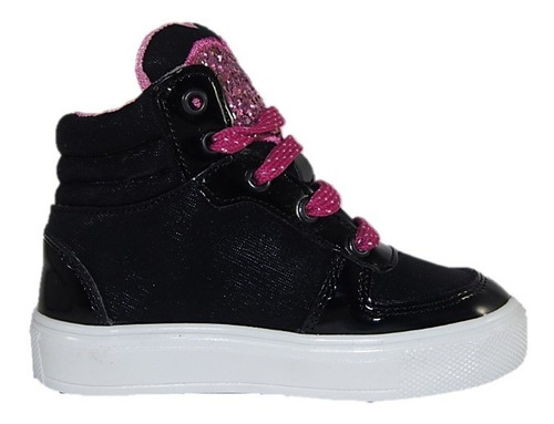 Tenis Bota Niña Tropicana Mod. 93339 Charol Negro (18-21.5)