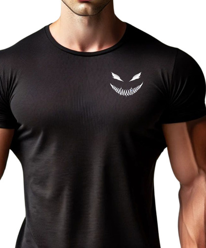 Playera Creepy Smile, Gym, Gimnasio, Training, Corte Fit.