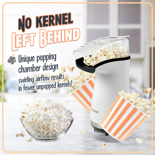 Popcorn Maker Nostalgia, 16 Tazas, Aire Caliente, Saludable,