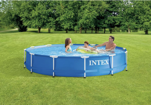Alberca Intex De 13'x33 Estructura De Metal, Bomba Y Filtro Azul 28217t