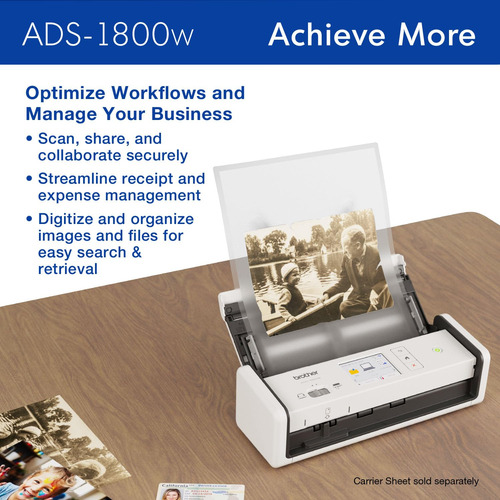 Escáner Brother Ads-1800w De Escritorio Compacto Inalámbrico