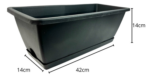 Maceta Rectangular Con Base. Jardinera Ventana 4 Piezas