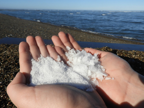 Sal Marina Natural Comestible Fina Y En Escamas . Combo
