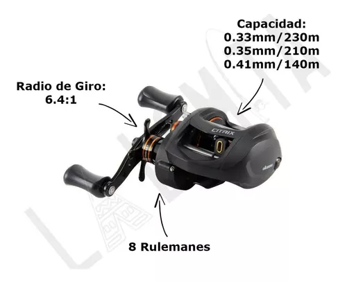 Reel rotativo Okuma Citrix 350 CI-364A derecho color negro