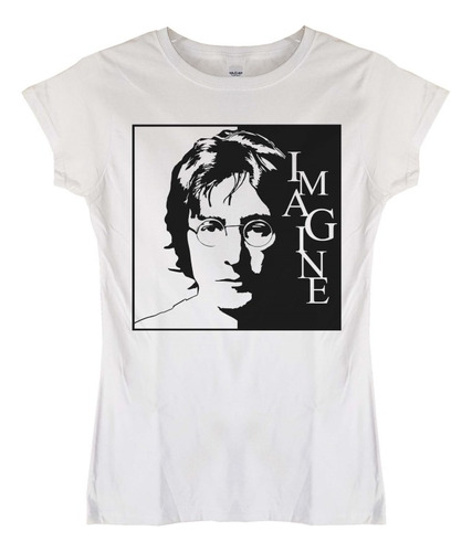 Polera Mujer John Lennon Imagine Stencil 2 Rock Abominatron