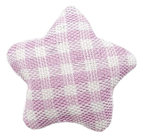 Aplique Estrela Xadrez - Princess - 20 Unidades - 16mm Cor Rosa Bb 031