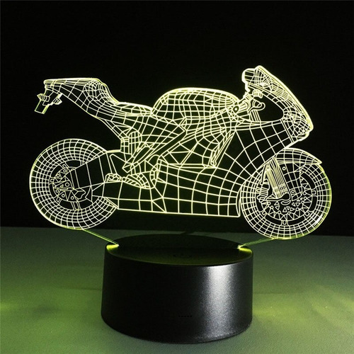 Motocicleta Led 3d Óptica Luz Nocturna Figura De Acción