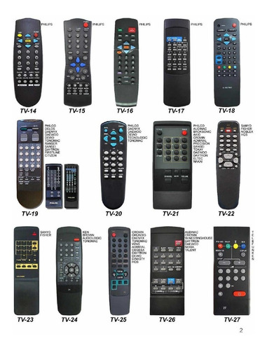Control Remoto Tv Philips Sanyo Sony Hitachi LG Noblex Y +