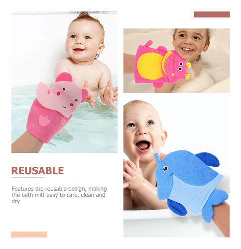 Guantes De Baño Para Bebés Con Dibujos Animados, 3 Unidades,
