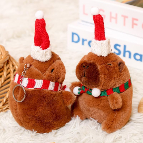 G Muñeca De Navidad Capybara De Peluche Lindo Llavero
