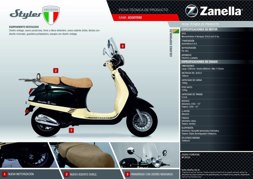Moto Zanella Styler Exclusive 125 Automática