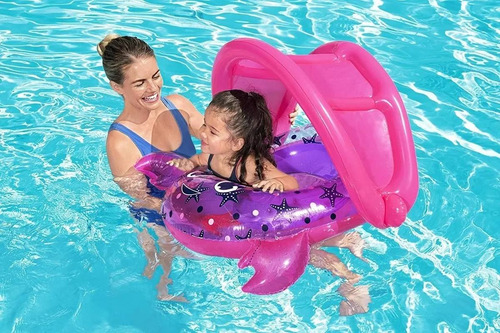 Silla Inflable Para Bebe Play Day Con Techo, Cangrejo Rosa