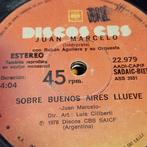 Simple Juan Marcelo Ruben Aguilera Orq Discos Cbs C28