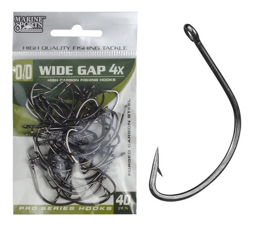 Anzol Marine Sports Wide Gap 4x Black Nickel N° 2/0