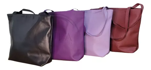 Cartera Bolso Tote Bag Mujer Grande Ecocuero Pu Metalizada - $ 24.795,55