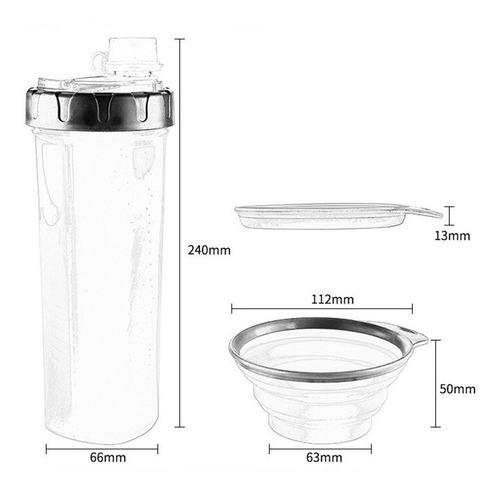 Imagen 4 de 5 de Botella Para Agua Y Alimento Con Plato Plegable Para Perros