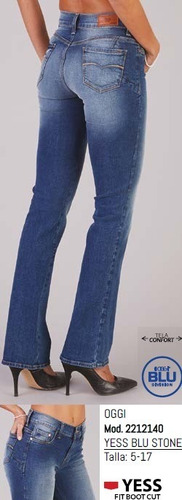 Pantalón Oggi Jeans Yess Blu Stone 2212140  Corte Bota