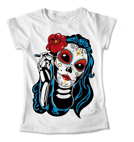 Blusa Colores Playera Flores Calaveras Dia De Muertos #277