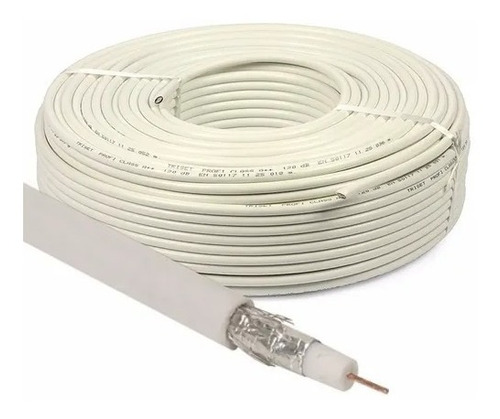 Cable Coaxil Rg6 X 30 Metros Blanco Sin Armar Calidad 100%