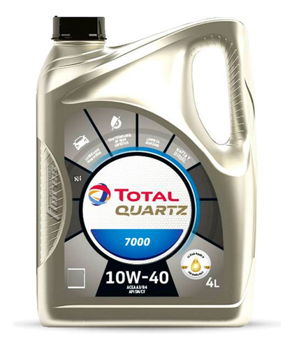 Aceite Total Quartz 7000 10w40 Semisintetico 4 Litros