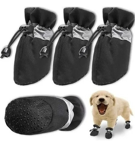 Set X4 Botas Medias Mascota Perro Impermeable Ajustable