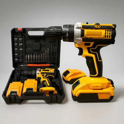 Parafusadeira Furadeira Profissional 48V 2 Baterias Amarelo