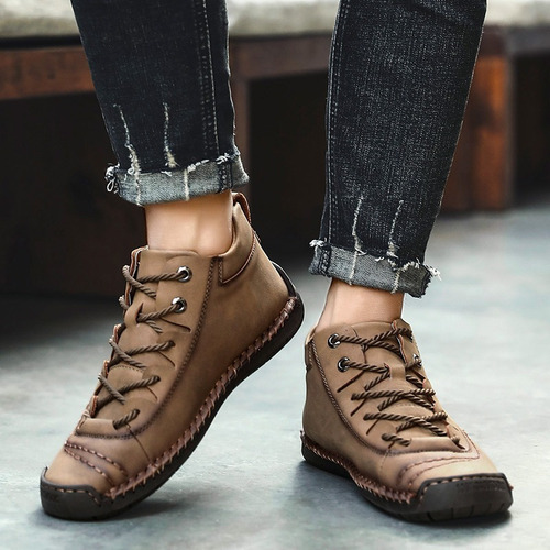 Hombres Zapatos Casual Cuero Entrenamiento Botas De Tobillo